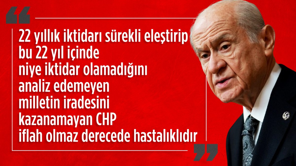 Devlet Bahçeli: Hep dedim, yine diyorum; bu CHP’den bir halt olmaz